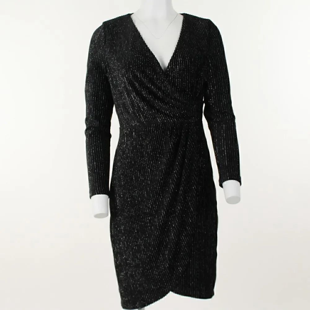 Julia Jordan Puff-Sleeve Sweatshirt Shimmer Dress